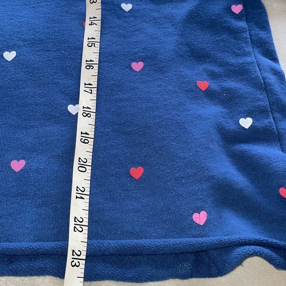 Mighty Fine Heart Pullover Blue Sweatshirt Oversized Pink Red White Hearts Med - Picture 9 of 11
